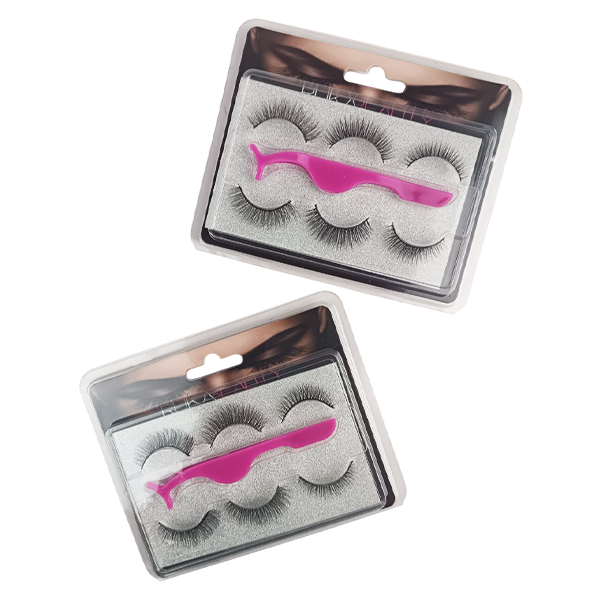 Set de pestañas de 3 pares con aplicador-  Rukabeauty