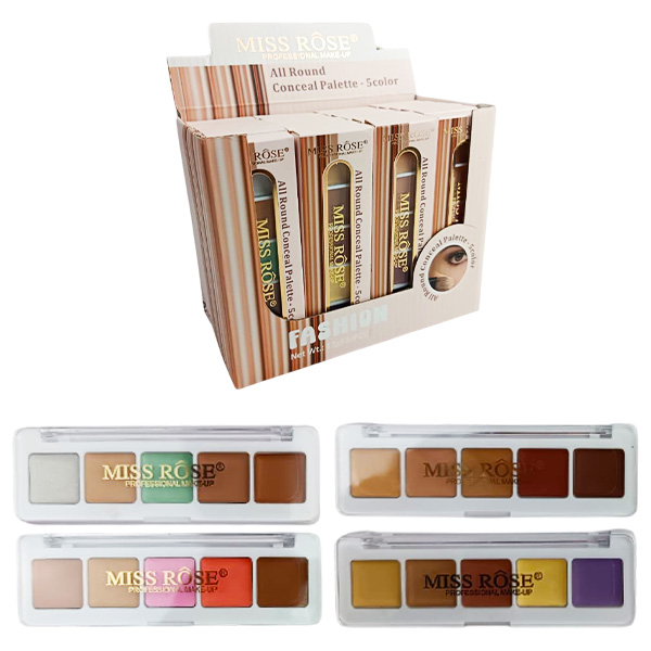 Paleta de sombras para ojos compacta con 5 colores All Round de Miss Rose