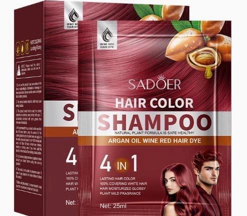 Caja de 10 sombras de shampoo con tinte en tono rojiso - Sadoer