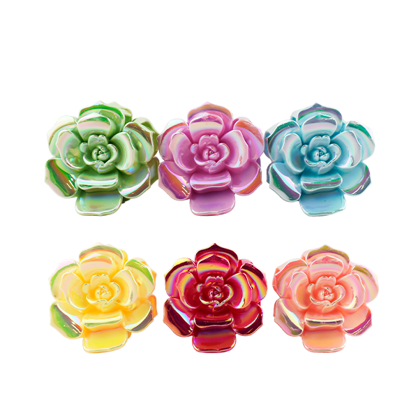 Ganchos para el cabello en forma de rosa cromados