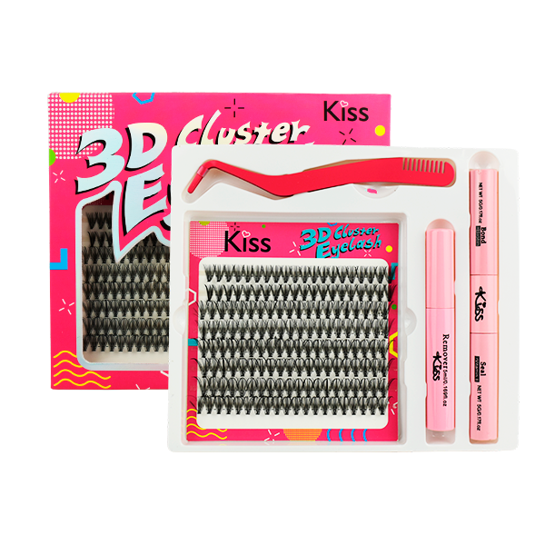 Set de pestañas artificiales 3D cluster - Kiss