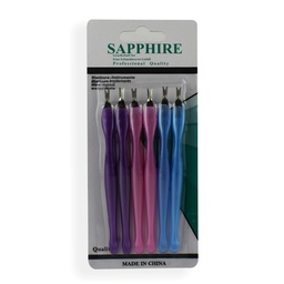 [3601536208136] Set de 6 removedores de cuticula colores surtidos SAPPHIRE