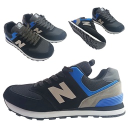 Tenis New Balance para caballero negro con detalles azules tallas surtidas