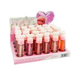 [6941898941676] Brillo labial con tapa en forma de corazón - Miss Rose
