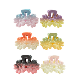 [317474E] Ganchos para cabello con diseño de flores en degradado
