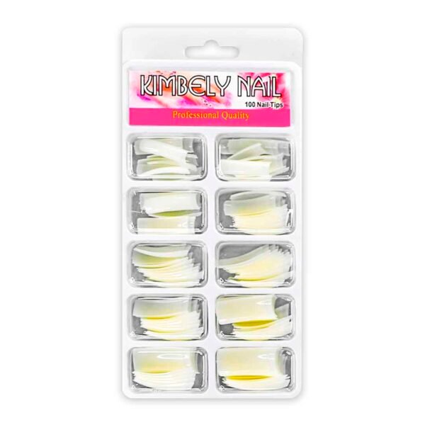 Kit de uñas kimbely nail blanco cuadrada 100u