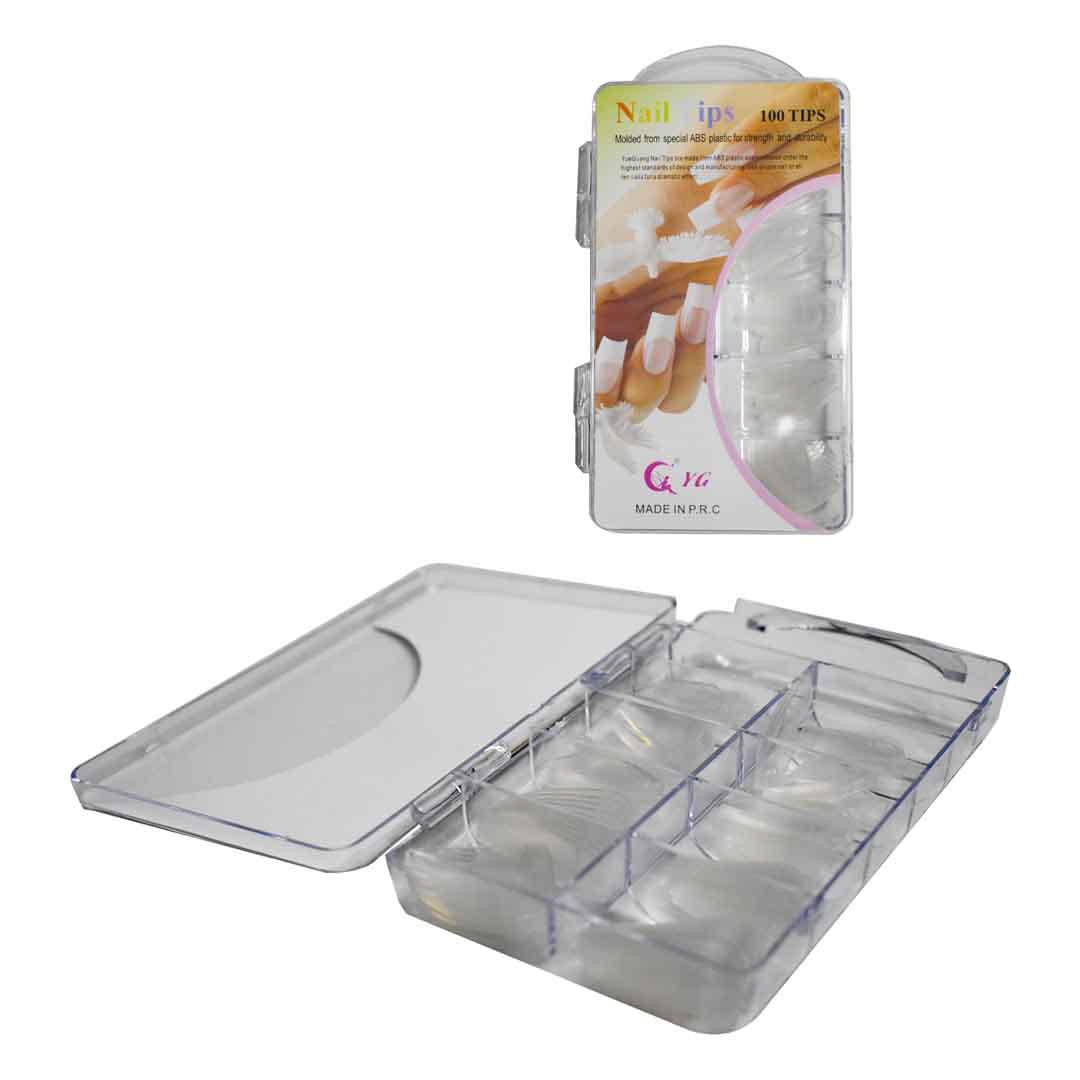 Set de uñas tip cuadrado transparente 100u