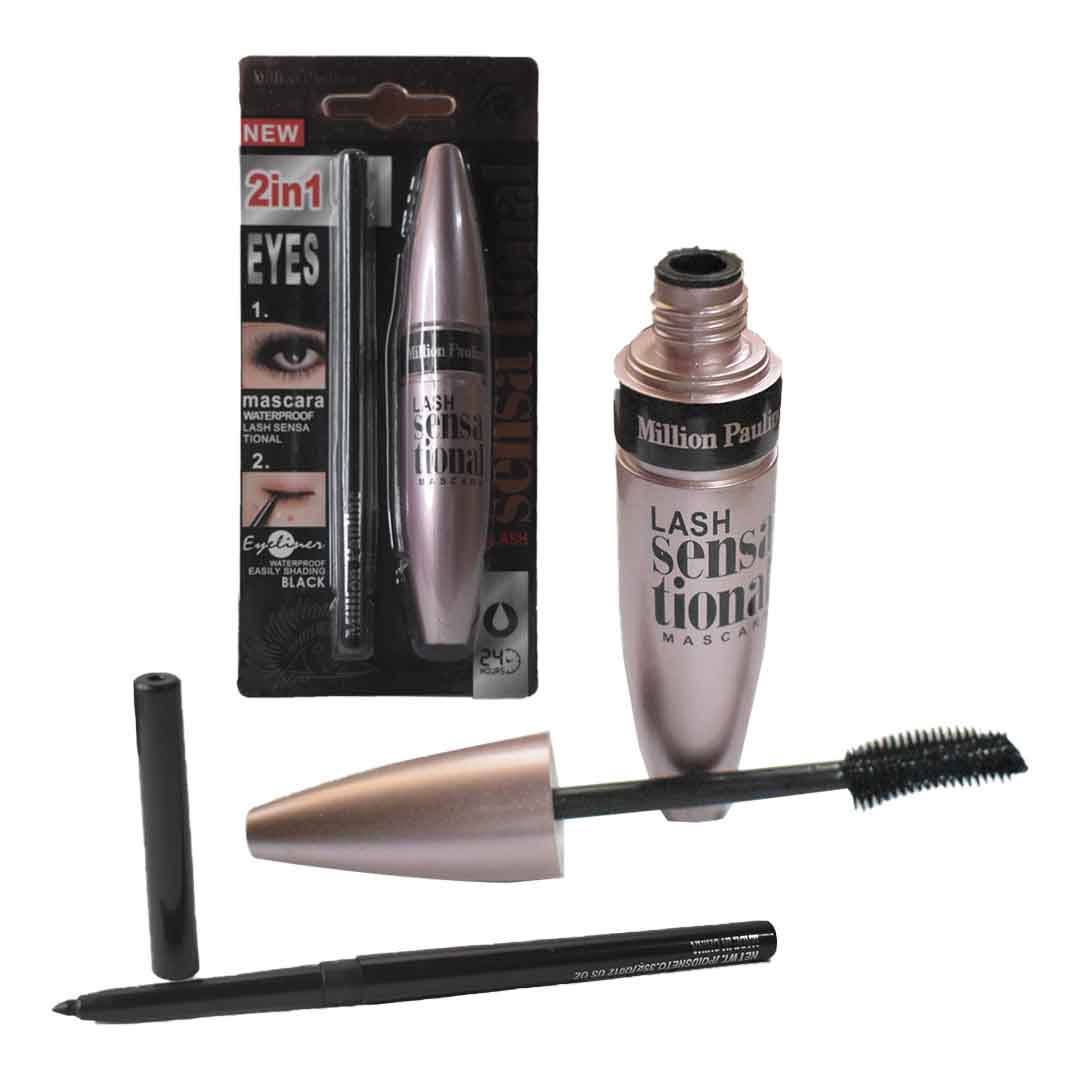 Kit de mascara y delineador Million Pauline rose gold sensational