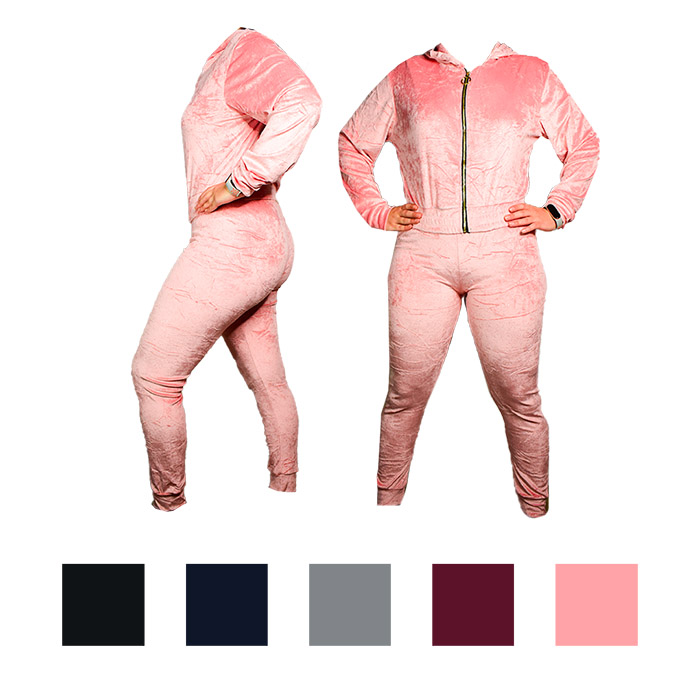 Conjunto pants y sueter terciopelo con brillantes