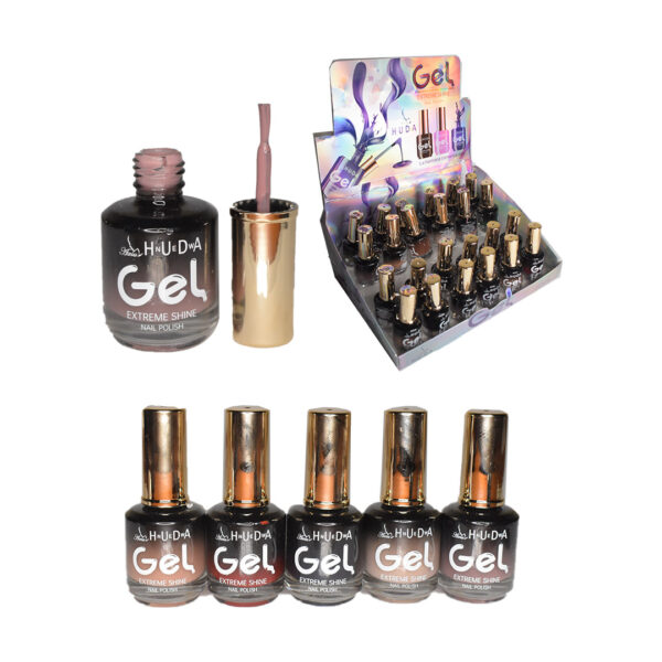 Caja de esmaltes huda gel axiu con tapa dorada