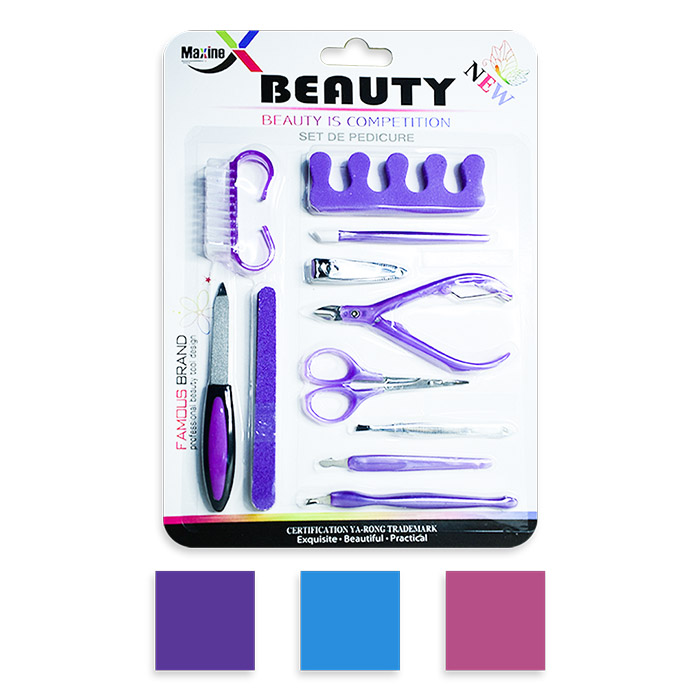 Kit completo para pedicura beauty maxime diseño de colores lisos