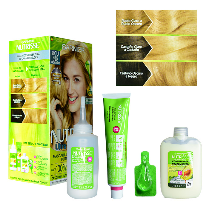Tinte para cabello garnier nutrisse rubio claro profundo 80