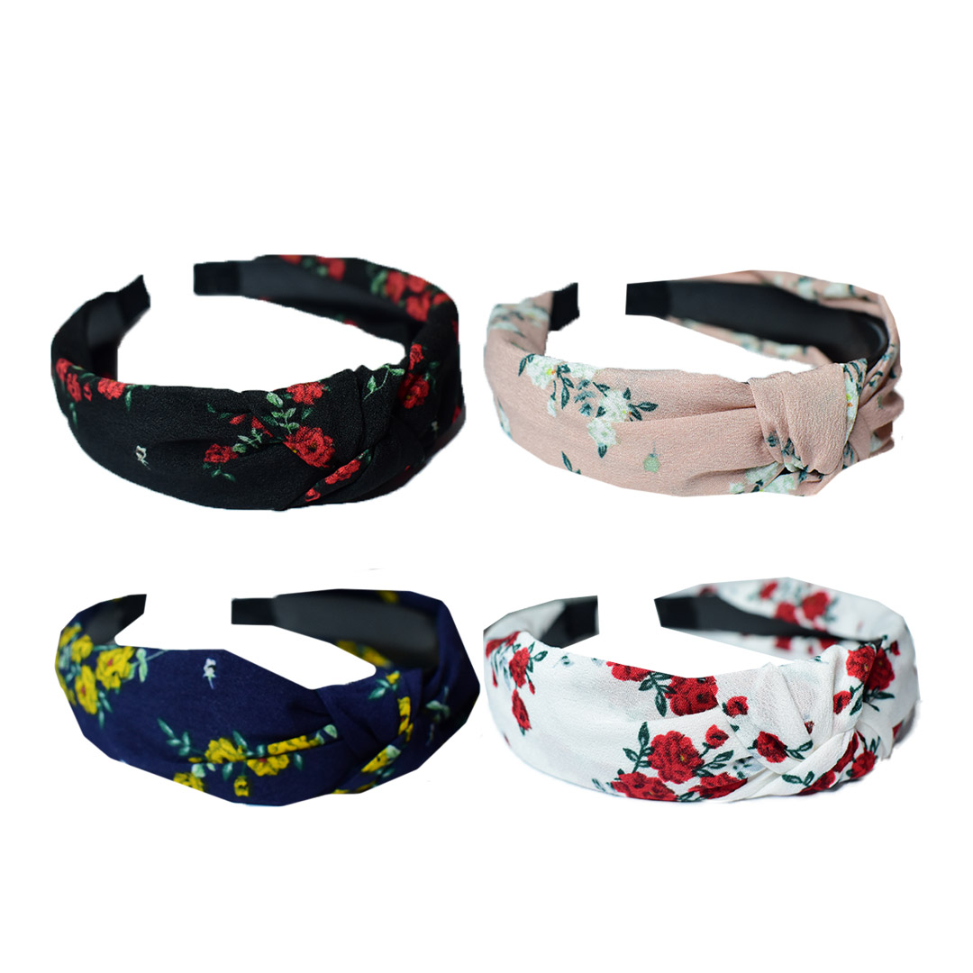 Diadema de tela con diseño de rosas