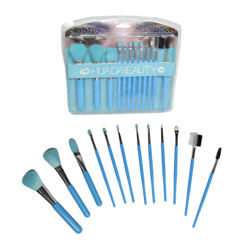 Kit de brochas hudabeauty 12u turquesa