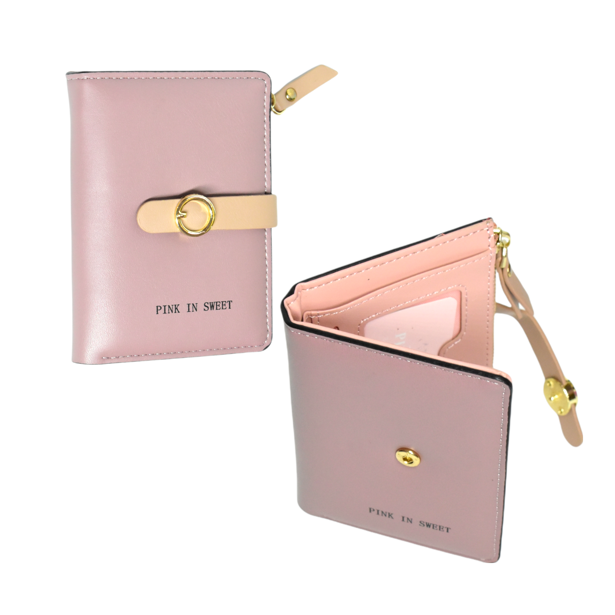 Billetera purpura pink in sweet con broche