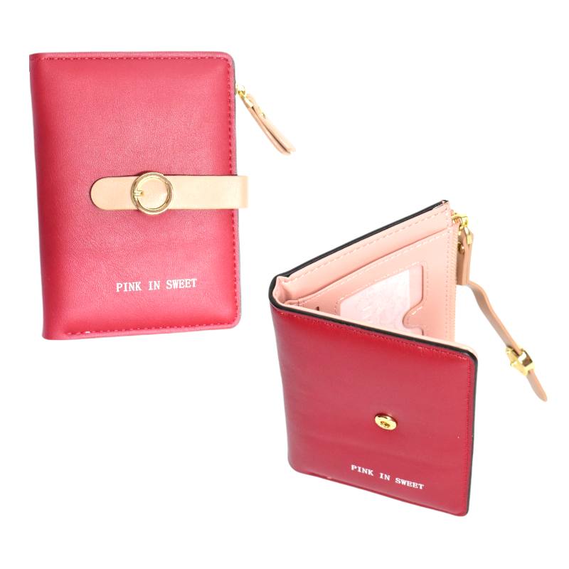 Billetera roja pink in sweet con broche