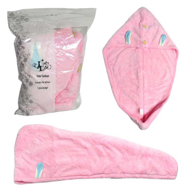Toallas de cabello color rosada