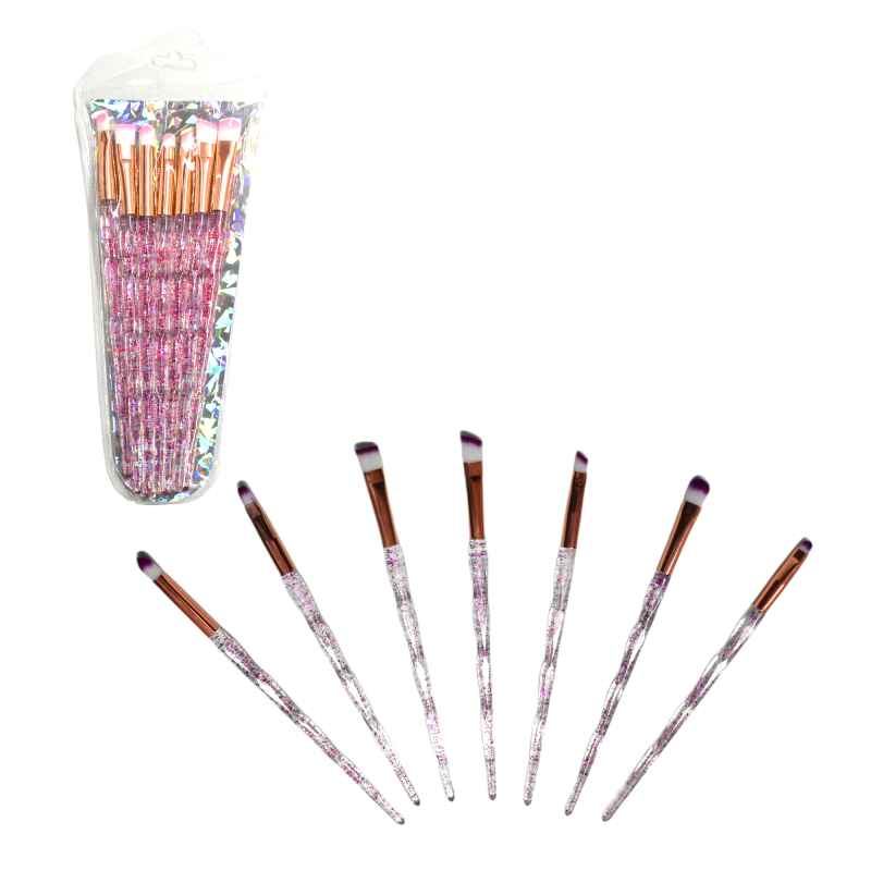 Kit brochas glitter 7 unidades fucsia