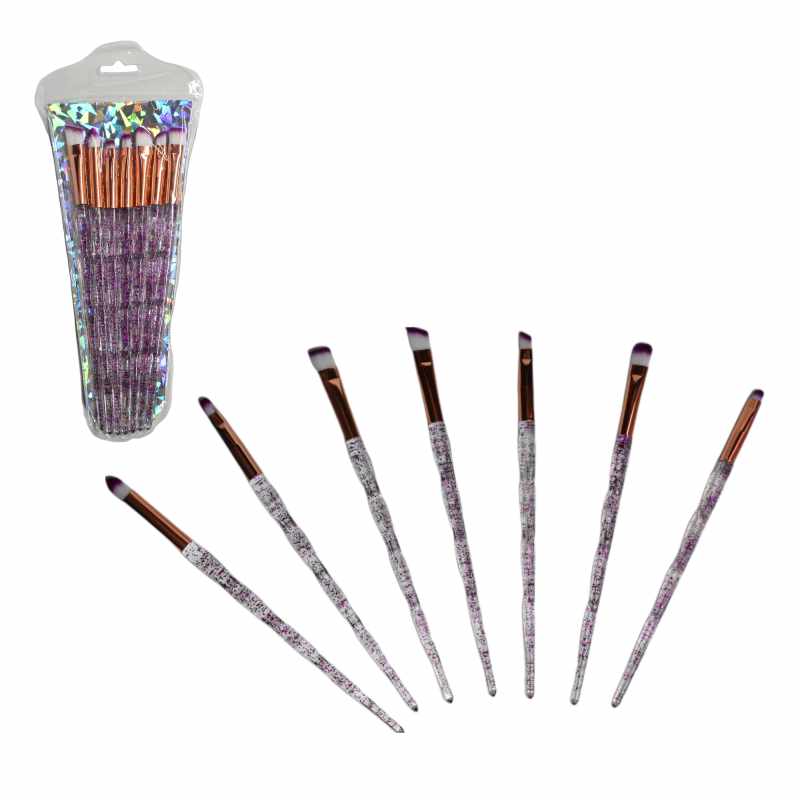 Kit brochas glitter 7 unidades morado