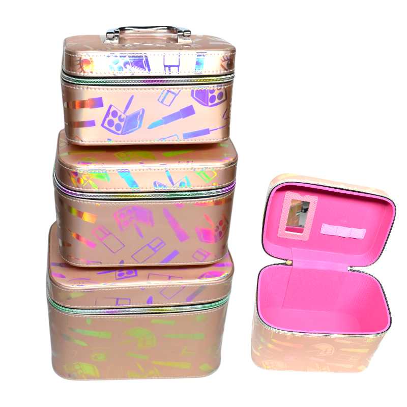 Kit de 3 cosmetiqueras melón