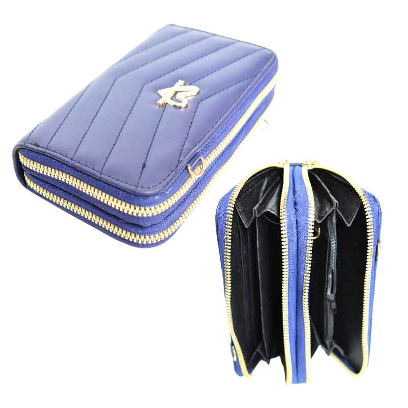 Billetera emblema pink in sweet textura azul