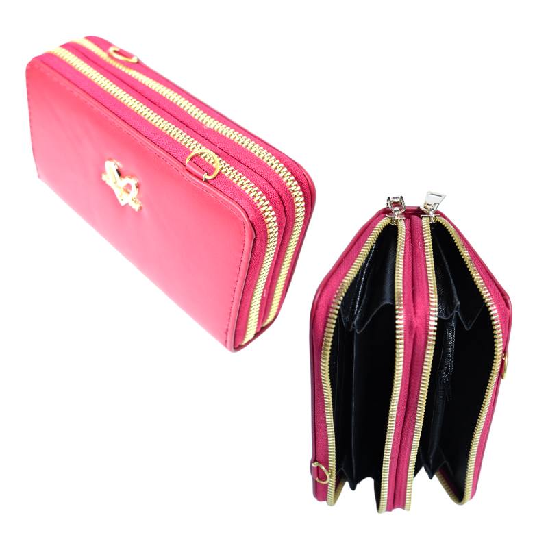 Billetera corinta pink in sweet con emblema de corazón lisa