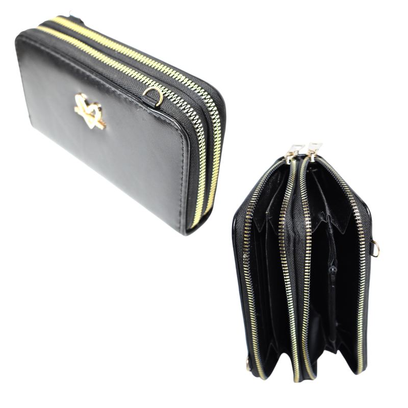 Billetera doble con broche de Pink in Sweet en diseño de corazón - Imagen 4