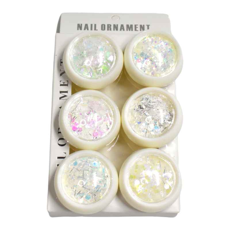 Decoración de uñas diseños variados color blanco myco 6u