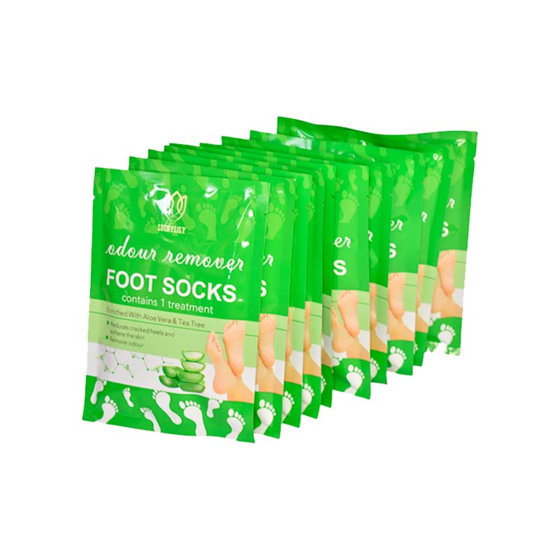 Mascarilla removedor de olores para pies de aloe vera Lucky Lily en forma de calcetín
