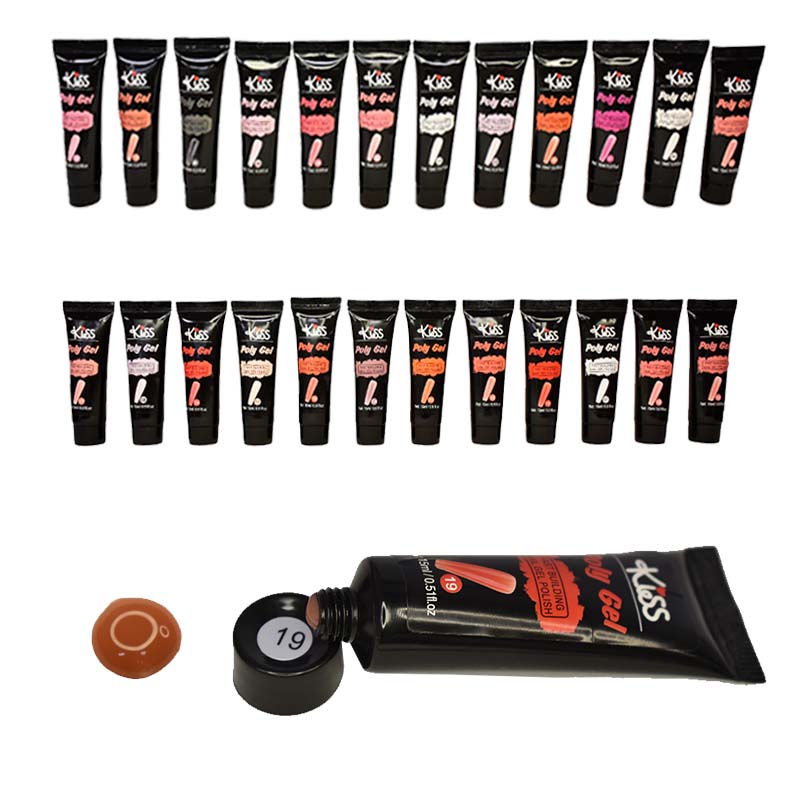 Gel para uñas Kiss poly gel polish 15ml tubo negro