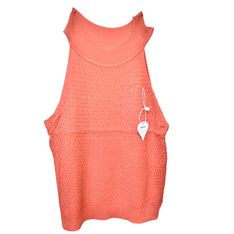 Blusa crop top sin mangas rojo escarlata Best Quality