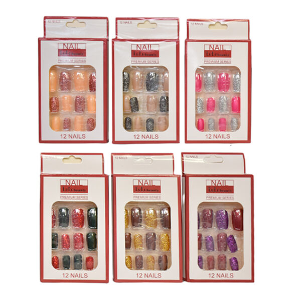 Uñas press on Lulu Beauty presentación blanco con rojo