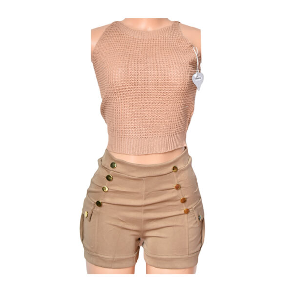 Conjunto de short y blusa Crop Top tirantes