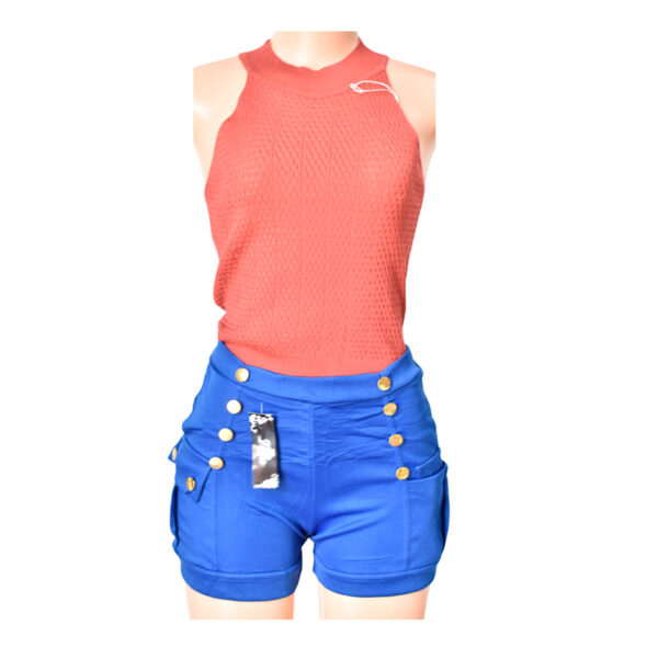 Conjunto de short y blusa Crop top sin mangas