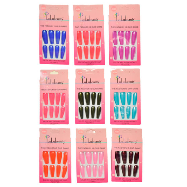 Tip de uñas press on Lulubeauty colores neón