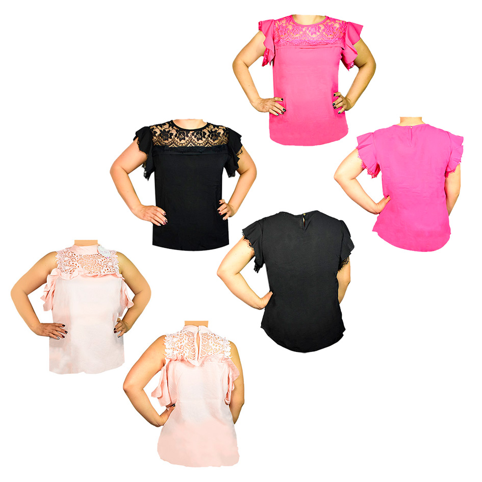 Blusa con mangas de ángel en diseño variado