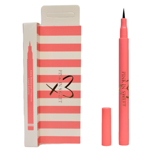 Delineador color negro para ojos en caja rosa-blanca Pink in Sweet