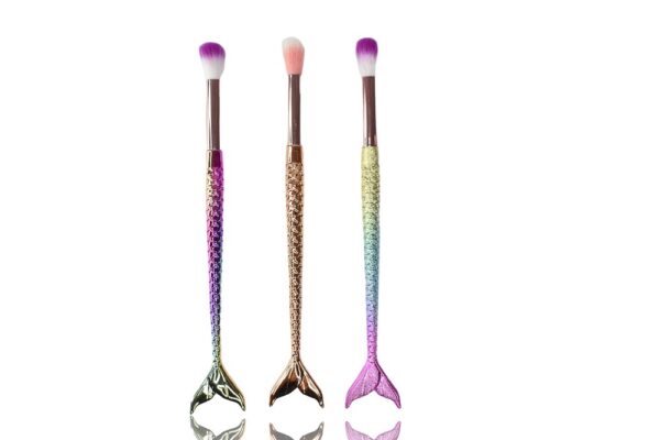 Brocha para difuminar sombra en forma de cola de sirena tornasol