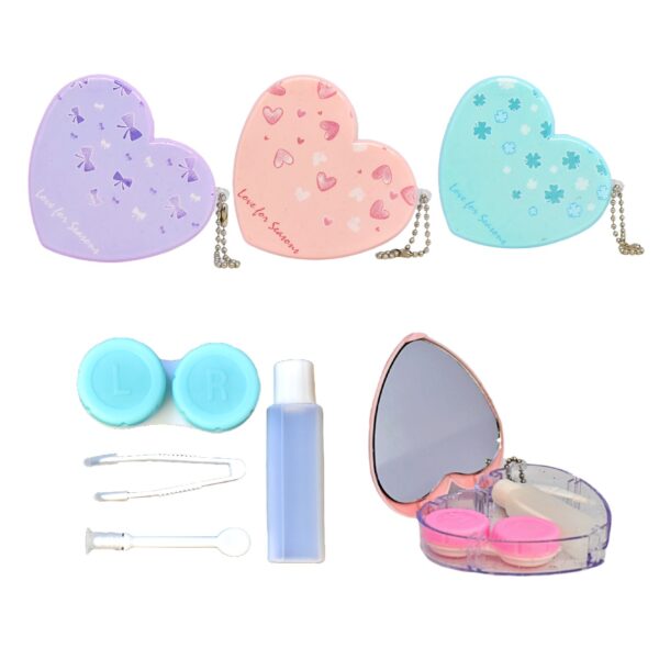 Kit para lentes de contacto en diseño en corazón