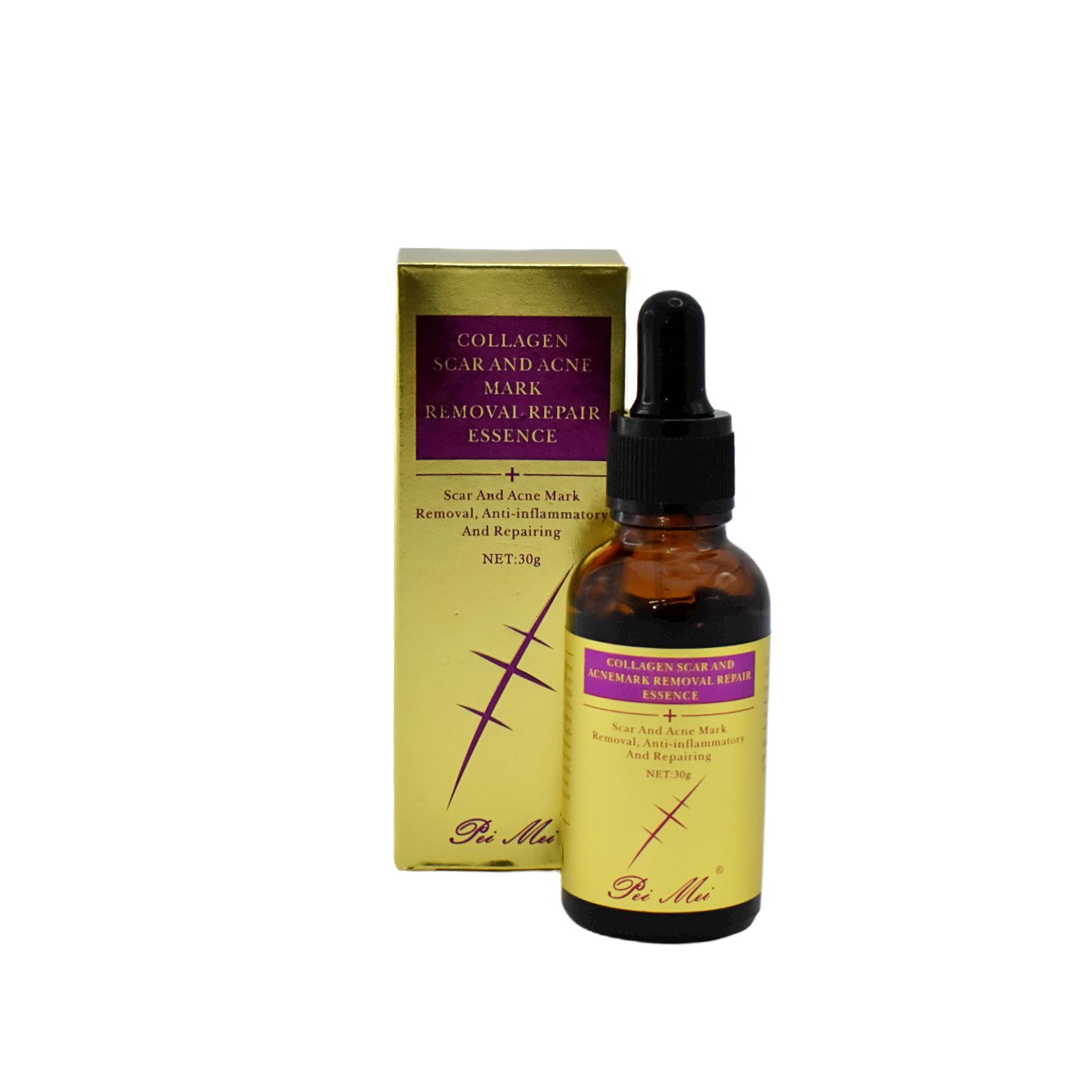Serum facial reparador de cicatrices con colágeno