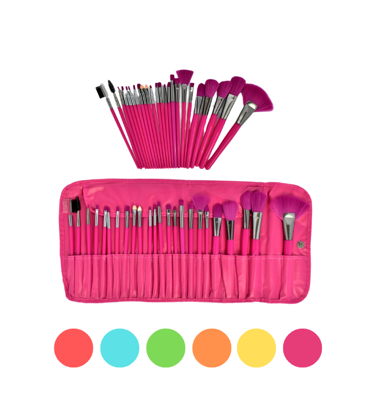 Set de cuero sintético con 24 brochas colores surtidos - Imagen 2