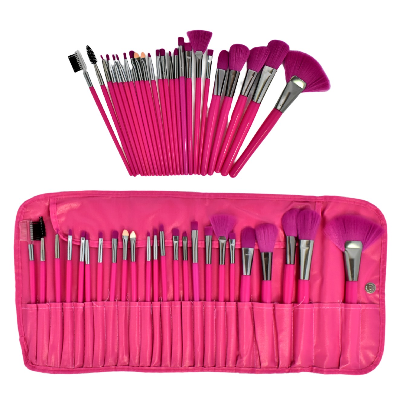 Set de cuero sintético con 24 brochas colores surtidos