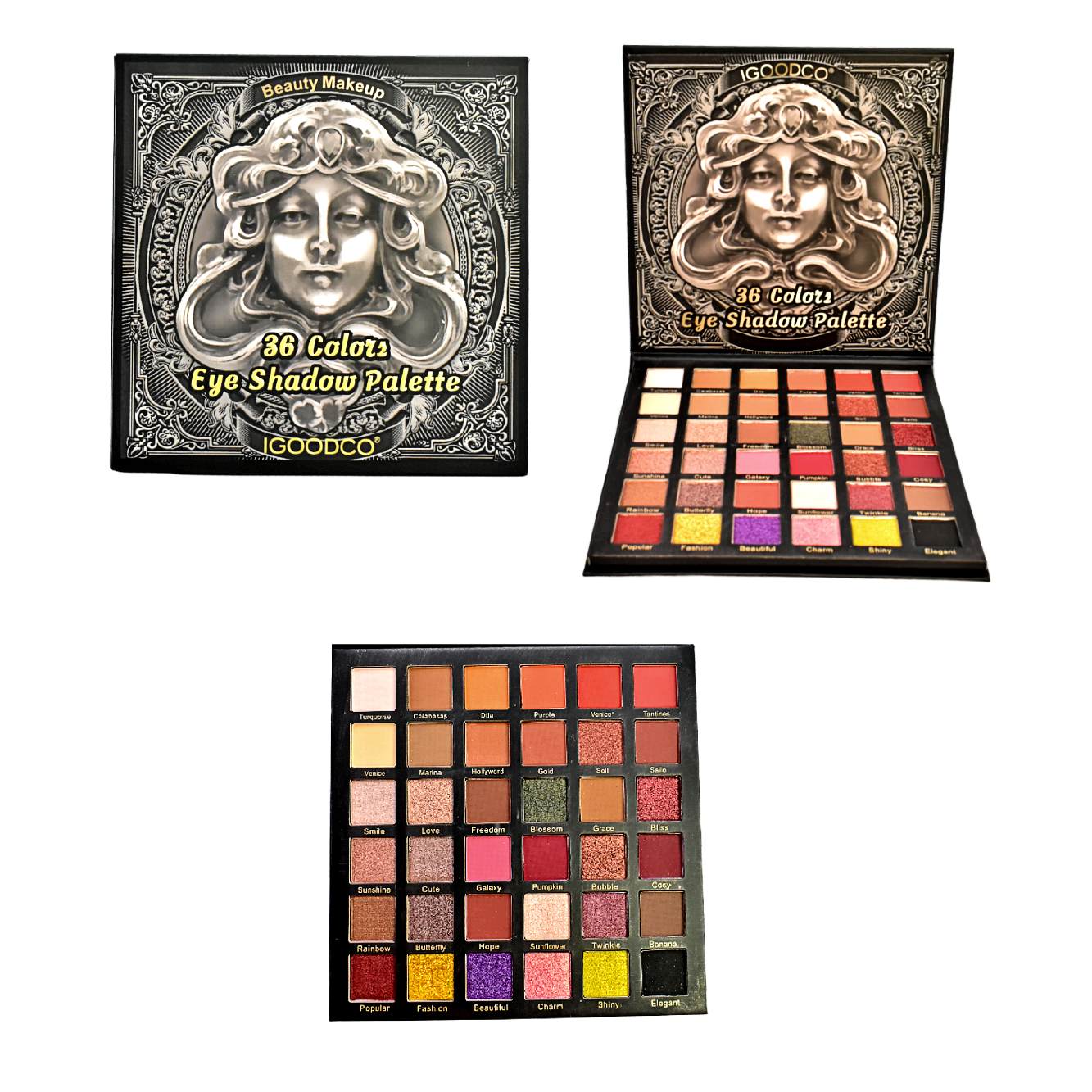 Sombra blanco con negro rostro en diseño de marmol 36 colores Egoodco