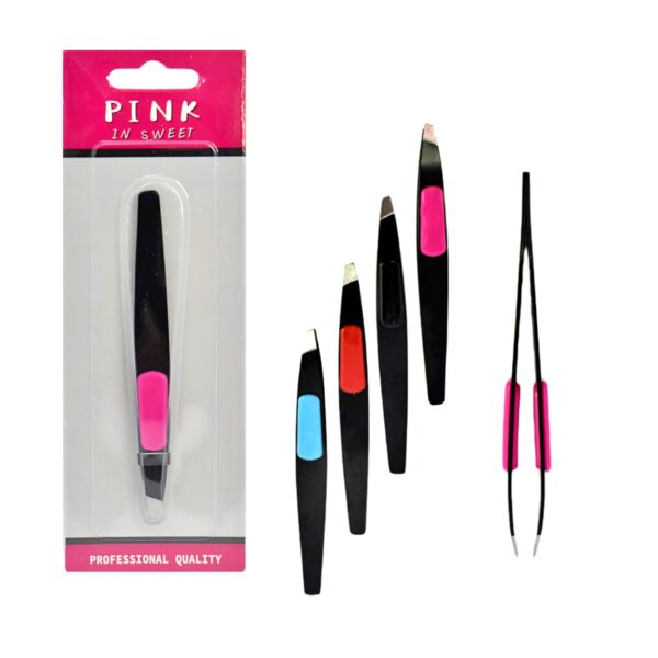 Pinza para depilar ceja con punto de presión en colores Pink In Sweet