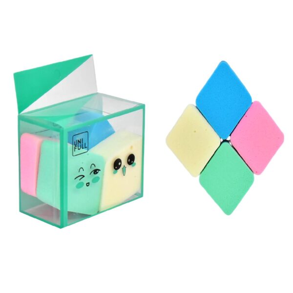 Set de 4 esponjas para maquillaje en forma de trapecio Uni Full