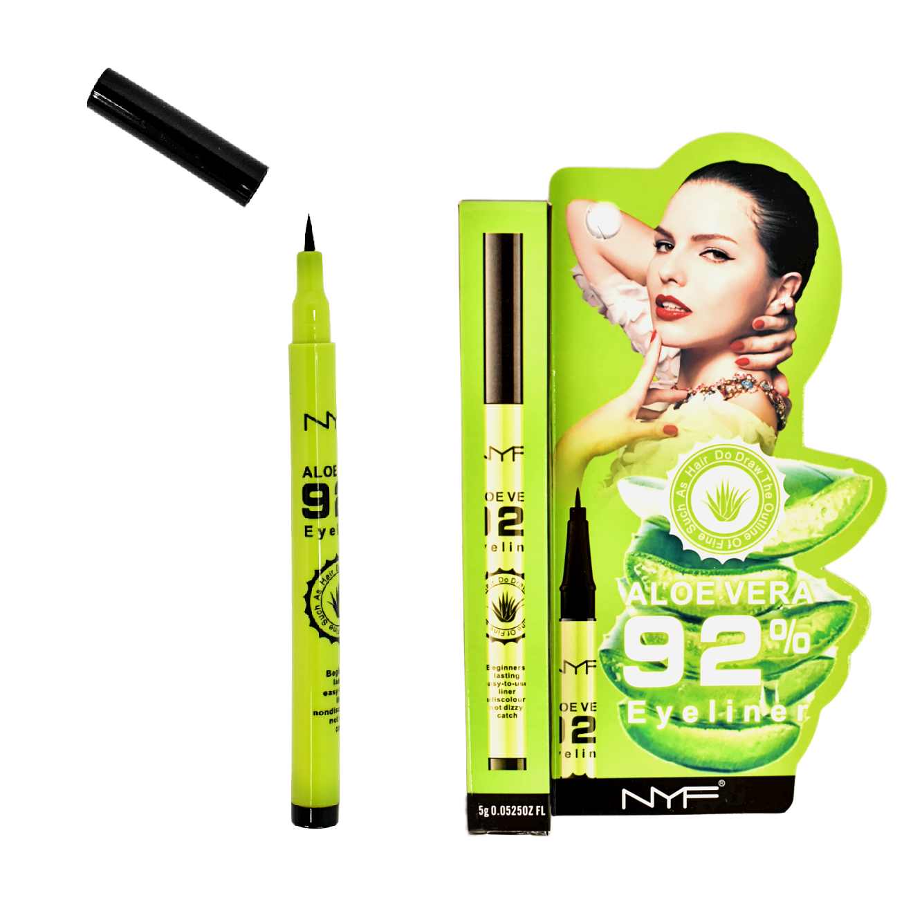 Delineador para ojos color negro con aloe vera 92% NYF 5g