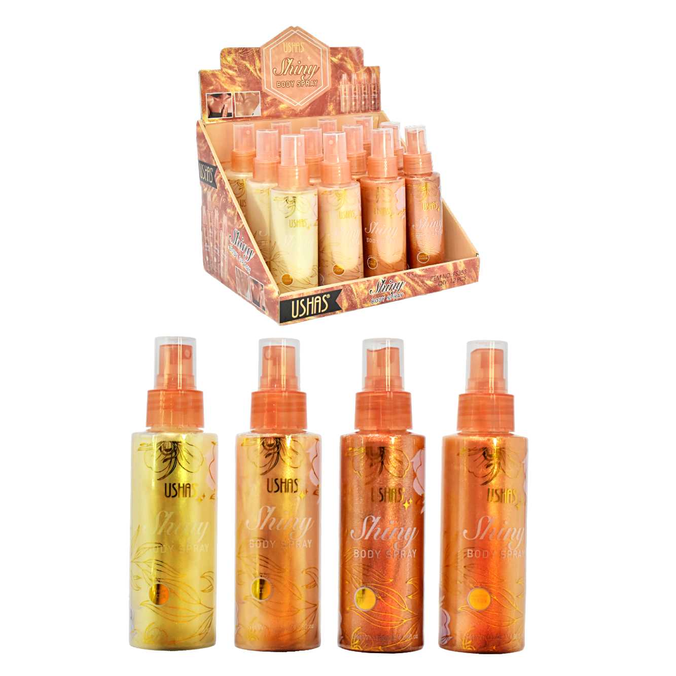 Iluminador corporal Shiny Body Spray Ushas 120ml