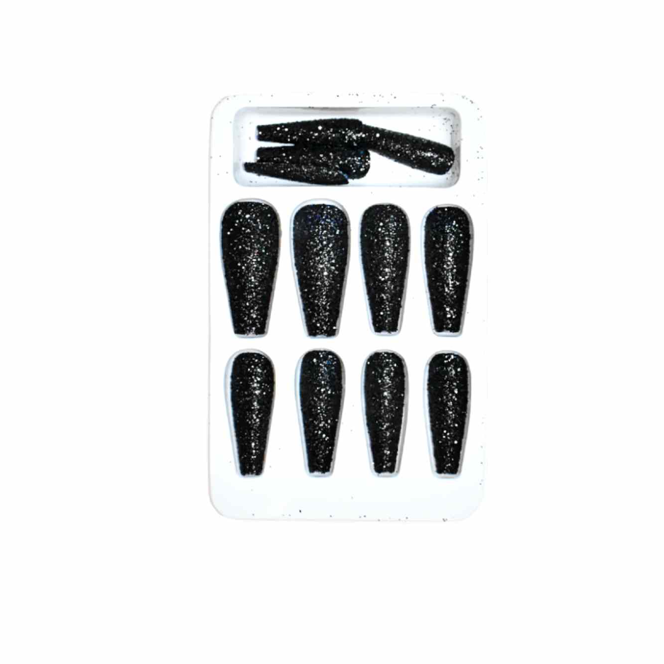 Uña press on con glitter Tbeauty the fashion is our game caja negra - Imagen 2