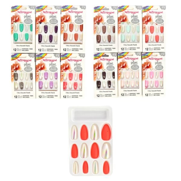 Uñas artificiales almendradas arcoiris MoorAlezewi Ultra smooth finish