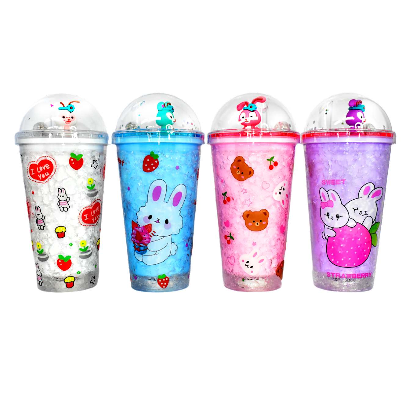 Vaso infantil presentación de conejos animados con luces 1/2 litro - Imagen 2